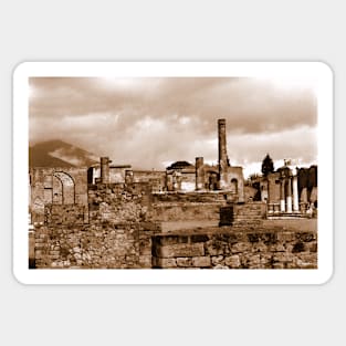 Pompeii in Sepia Sticker